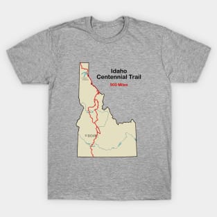 Route Map of Idaho Centennial Trail T-Shirt